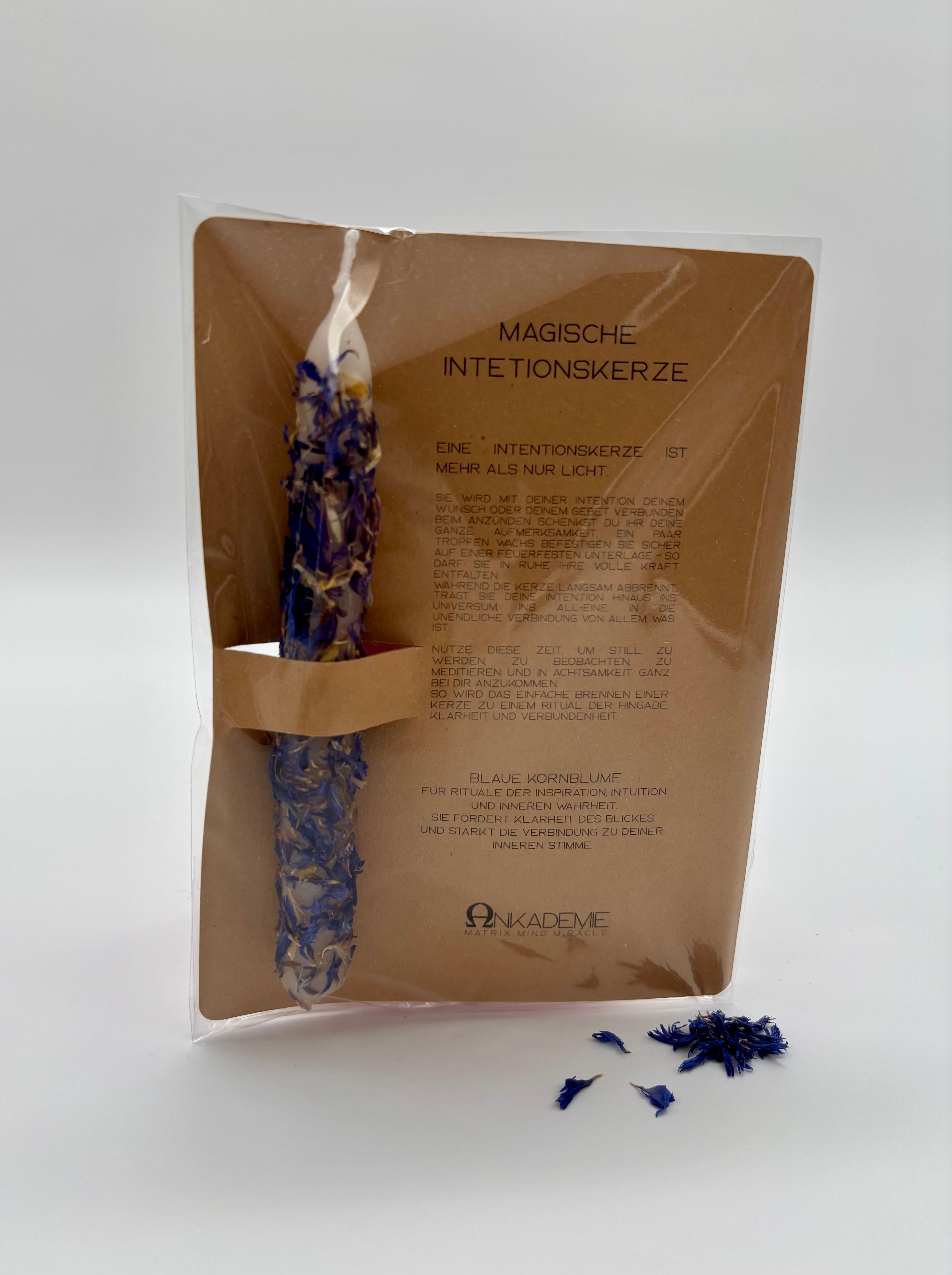Intentionskerze – Blaue Kornblume · Neue Perspektive & Inspiration