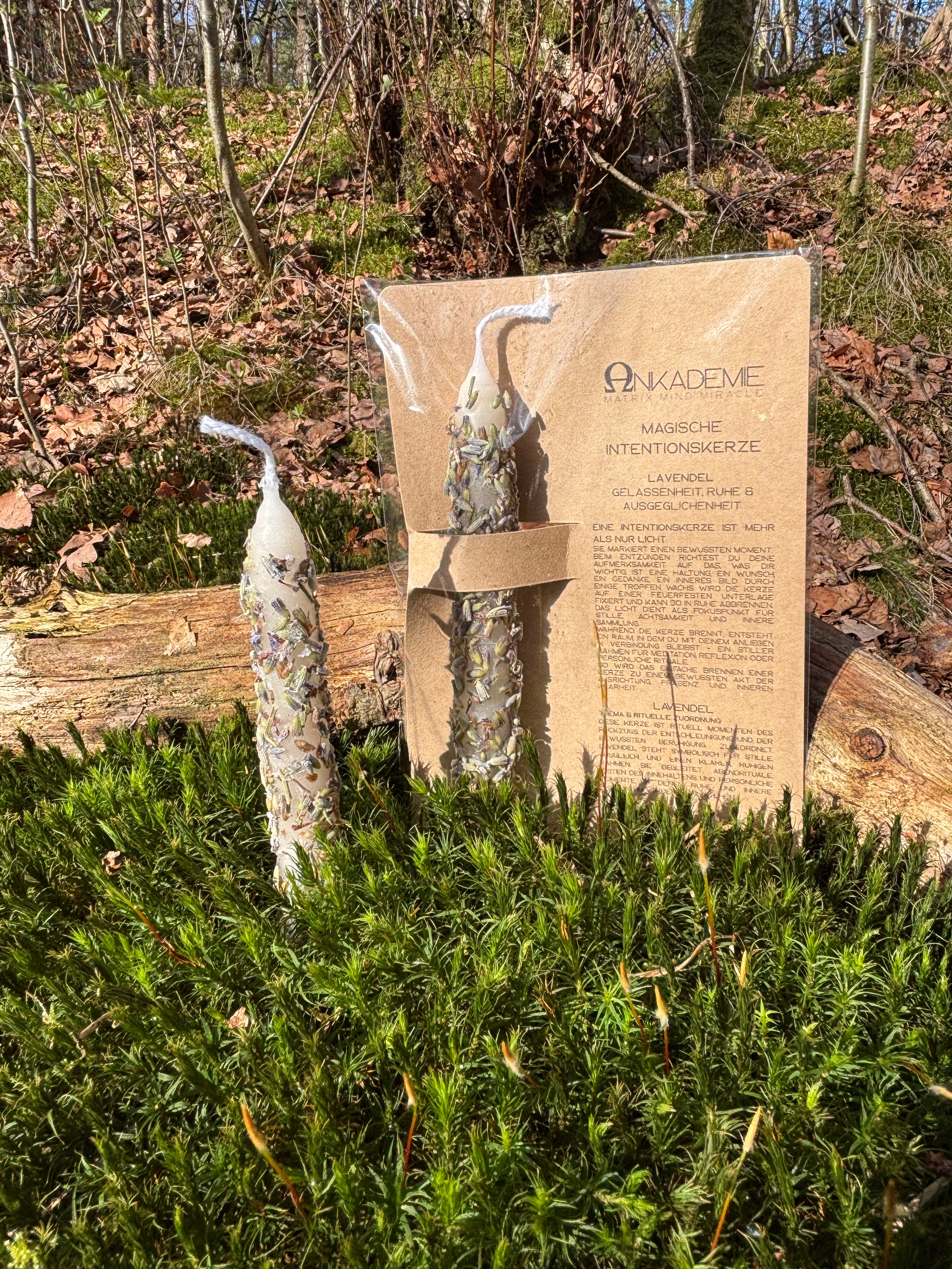 Intentionskerze – Lavendel · Gelassenheit, Ruhe & Ausgeglichenheit
