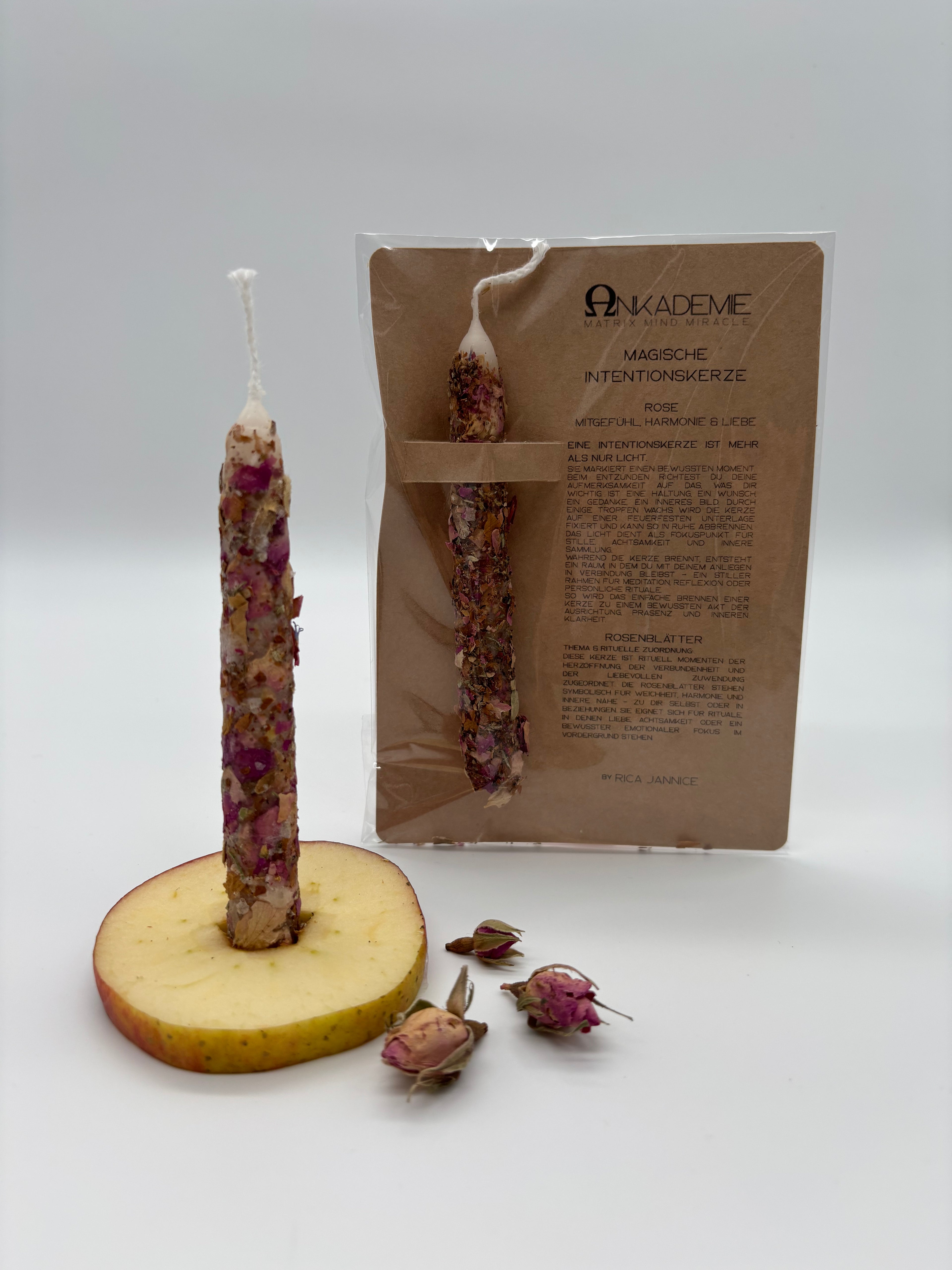Intentionskerze – Rose · Mitgefühl, Harmonie & Liebe