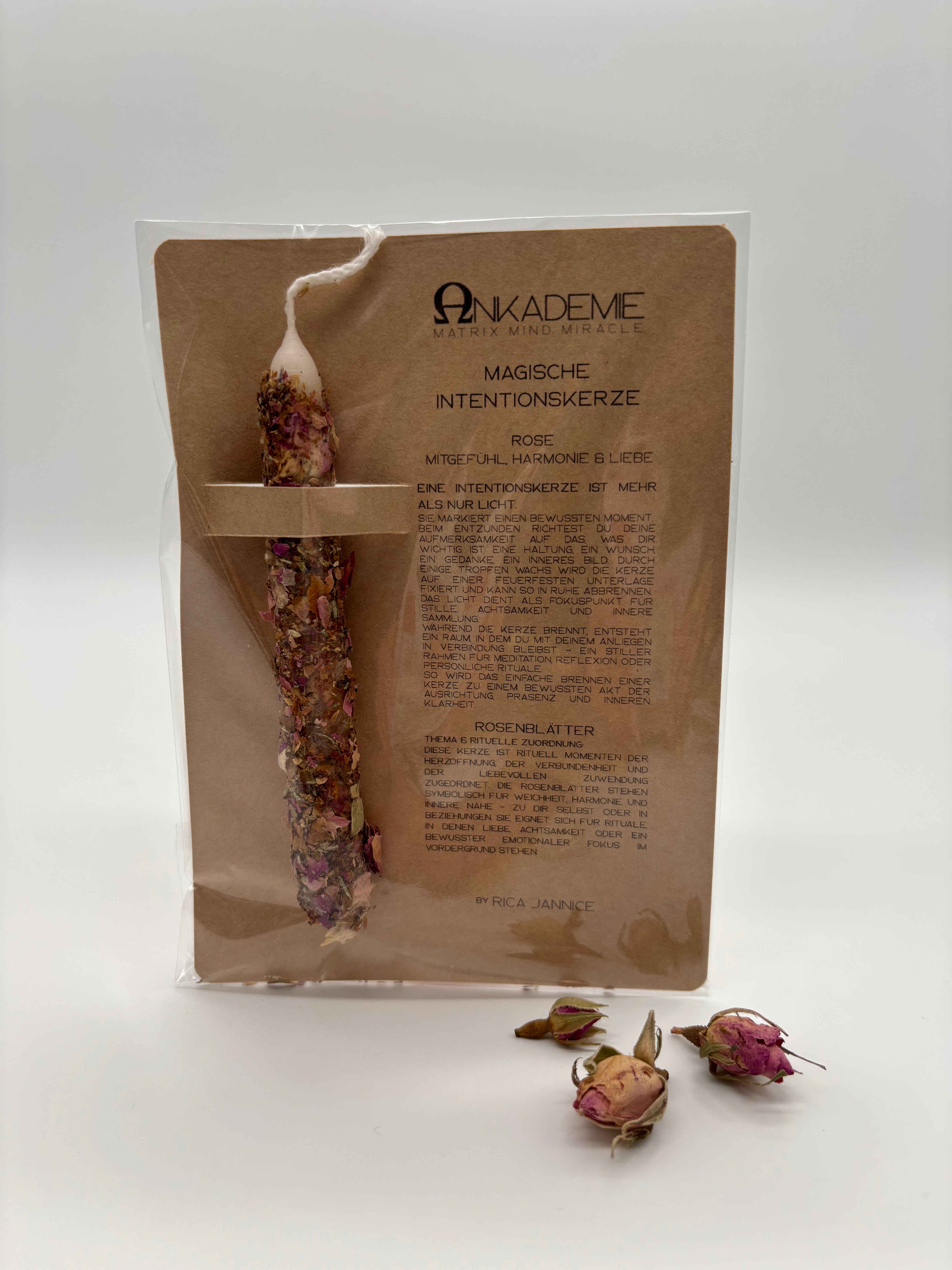 Intentionskerze – Rose · Mitgefühl, Harmonie & Liebe